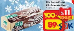 MİS BATON PASTA ÇİKOLATA-VANİLYA DONDURMA 750 ML